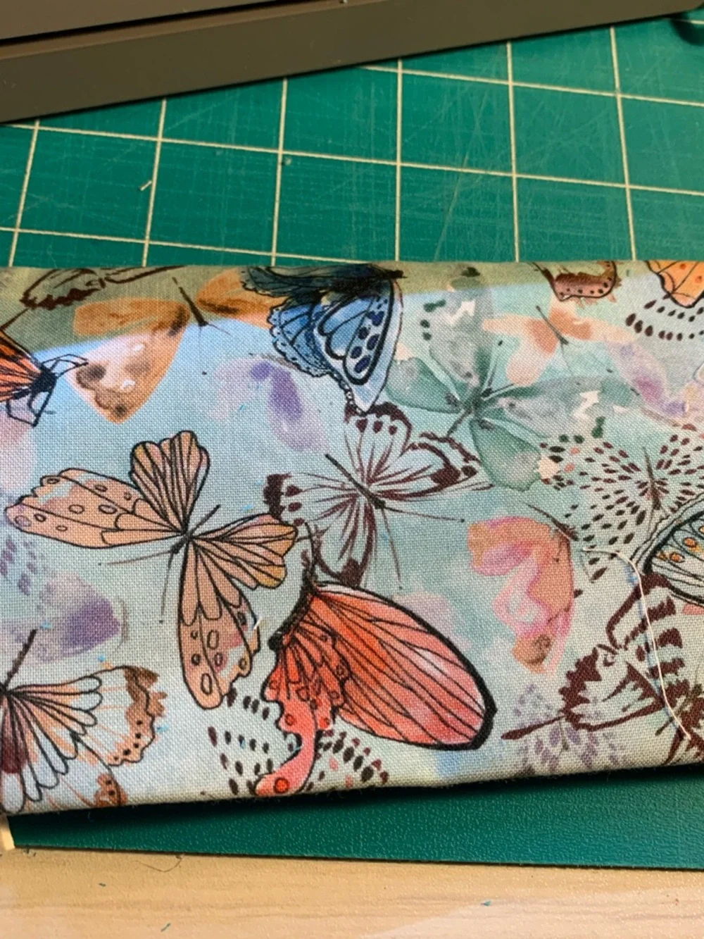 Teal Butterfly Pencil Case with Tassel